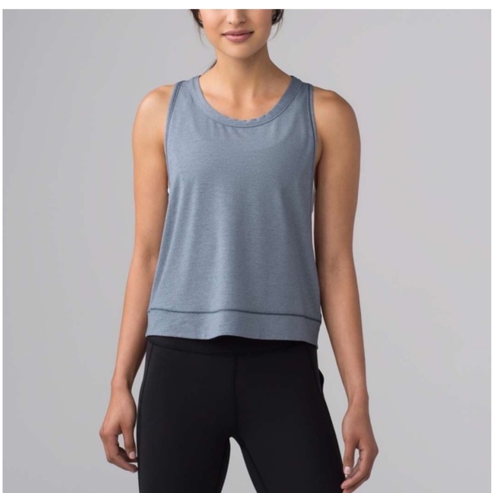 Lululemon Pace Perfect Tank Top Womens Size 10 Heathered Sterling